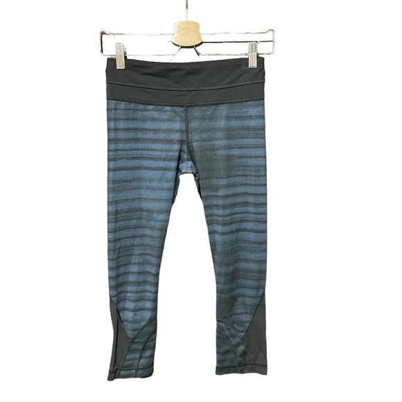 Lululemon Run: Inspire Crop II Full-On Luxtreme Mesh Good Vibes Deep Navy Size 4 - Picture 1 of 7